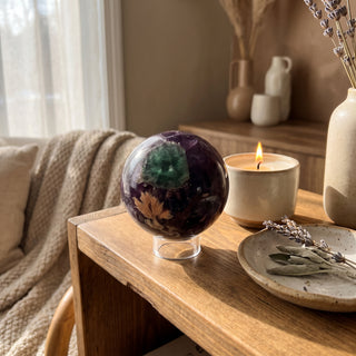 Fluorite Green and Purple Sphere Unique #18 from Stonebridge Imports
