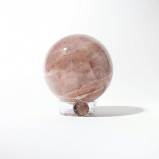 Hematoid Quartz Sphere Unique #2 - 3 3/8", alternate angle photographed on a clean white background. Stonebridge Imports.