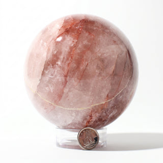 Hematoid Quartz Sphere Unique #4 - 3 3/4", alternate angle photographed on a clean white background. Stonebridge Imports.