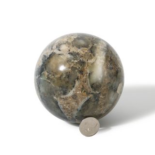 Dendritic Opal Sphere Unique #6 - 4 3/8" from Stonebridge Imports