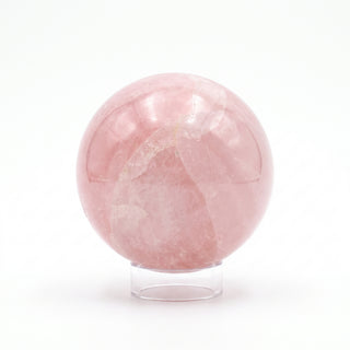 Rose Quartz Sphere U#12 - 3 1/2", new photo on a clean white background. Stonebridge Imports.