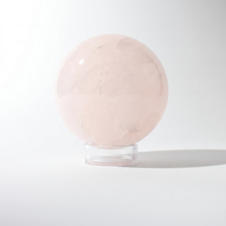 Rose Quartz Sphere Unique #33 - 3 5/8", photographed on a clean white background. Stonebridge Imports.