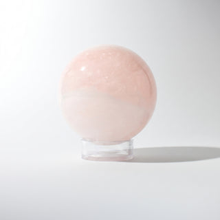 Rose Quartz Sphere Unique #36 - 3 3/8", photographed on a clean white background. Stonebridge Imports.