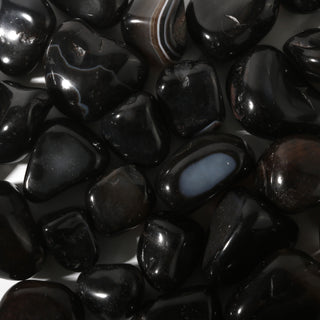 Agate Black Tumbled Stones    from Stonebridge Imports