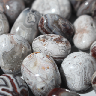 White Crazy Lace Agate Tumbled Stones