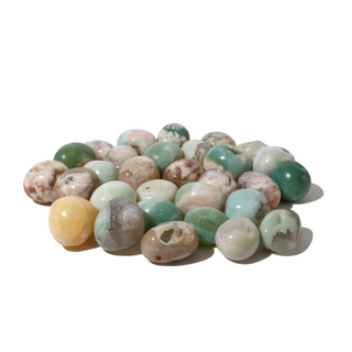 Green Flower Agate Tumbled Stone Medium   from Stonebridge Imports