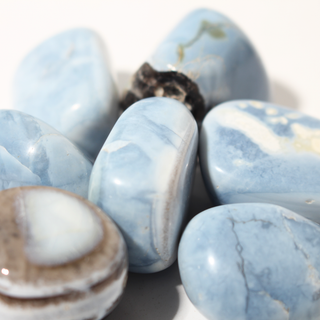 Blue Opal Tumbled Stones - India from Stonebridge Imports