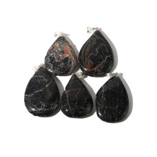 Black Tourmaline B Drop Pendant - Pack of 5    from Stonebridge Imports