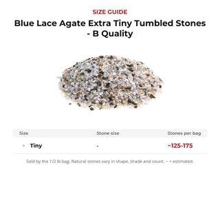 Blue Lace Agate Extra Tiny Tumbled Stones - B Quality from Stonebridge Imports