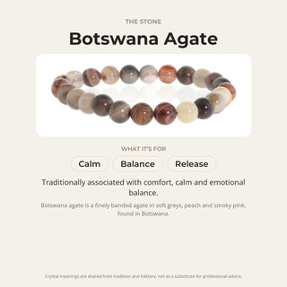 Agate Botswana Round Bracelet - 8mm from Stonebridge Imports