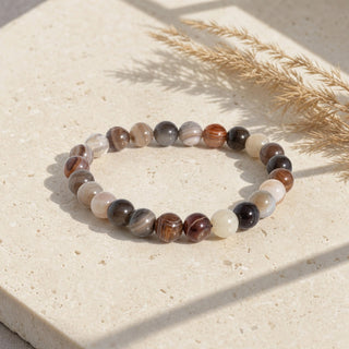 Agate Botswana Round Bracelet - 8mm from Stonebridge Imports