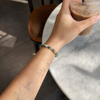 Agate Green Moss Chip Bracelet from Stonebridge Imports