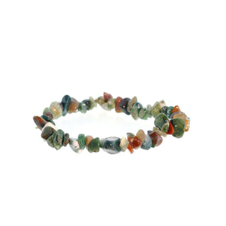 Indian Agate bead bracelet on a white background
