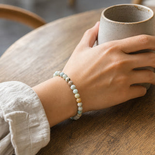 Amazonite Mixed Colour Faceted Round Bracelet - 8mm from Stonebridge Imports