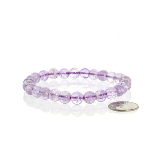 Light Amethyst bead bracelet on a white background