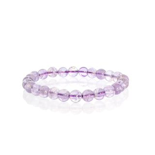 Light Amethyst bead bracelet on a white background