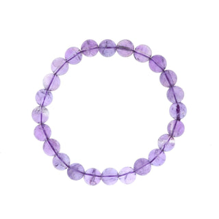 Light Amethyst bead bracelet on a white background