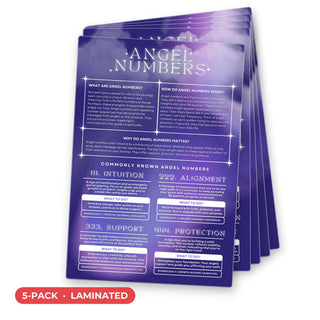 Angel Numbers QuickStudy Guide laminated 5-pack, double-sided 160 x 240 mm
