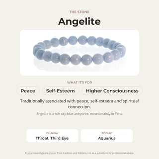 Angelite Round Bracelet - 8mm from Stonebridge Imports