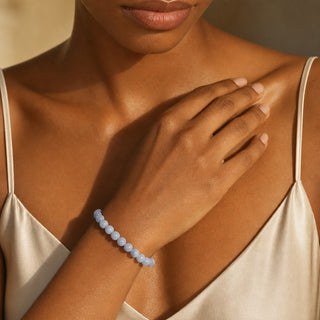Angelite Round Bracelet - 8mm from Stonebridge Imports