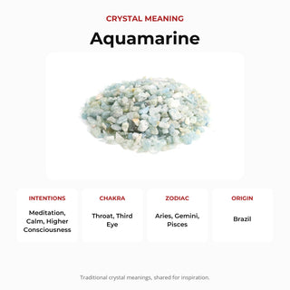 Aquamarine B Tumbled Stones - Semi Polished crystal meaning: intentions, chakras, zodiac and origin