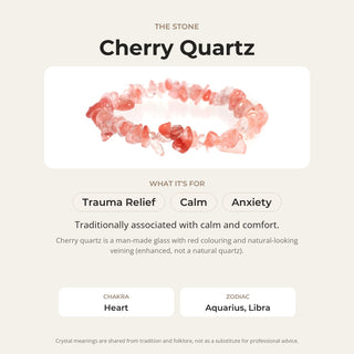 Cherry Quartz Chip Bracelet (Enhanced) from Stonebridge Imports