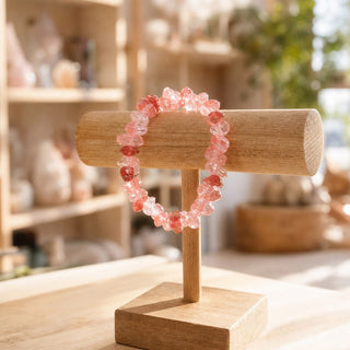 Cherry Quartz Chip Bracelet (Enhanced) from Stonebridge Imports