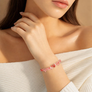 Cherry Quartz Chip Bracelet (Enhanced) from Stonebridge Imports