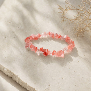 Cherry Quartz Chip Bracelet (Enhanced) from Stonebridge Imports