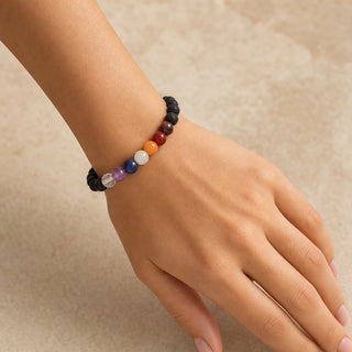 Black Lava Chakra Bracelet - 8mm from Stonebridge Imports
