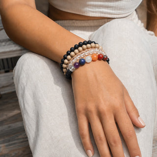Black Lava Chakra Bracelet - 8mm from Stonebridge Imports
