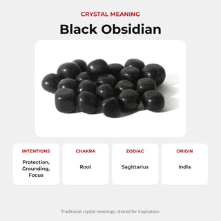 Black Obsidian Tumbled Stones - India crystal meaning: intentions, chakras, zodiac and origin