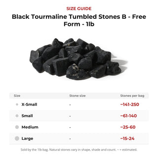 Black Tourmaline Tumbled Stones B - Free Form - 1lb from Stonebridge Imports