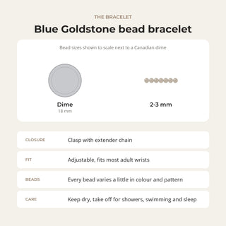 Blue Goldstone Bracelet - 2-3mm from Stonebridge Imports