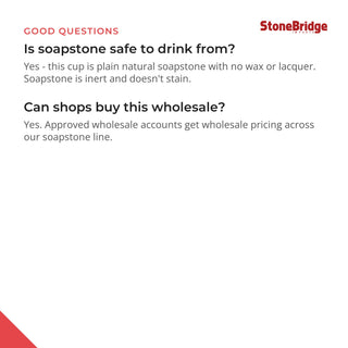 Soapstone Beer Cup from Stonebridge Imports