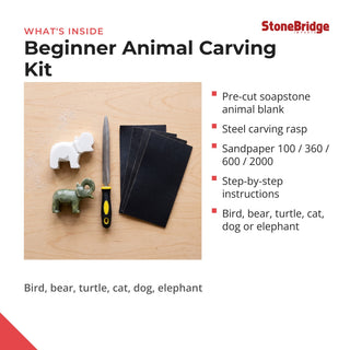 Beginner Animal Carving Kit - what's inside