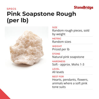 Pink Soapstone Rough (per lb) - specifications