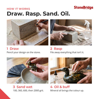3x3x3/4 Class Pack (6) - how to carve soapstone in 4 steps