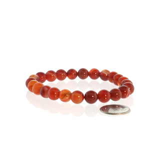 Carnelian Red Banded Round Bracelet - 8mm from Stonebridge Imports