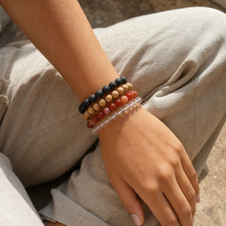 Carnelian Red Banded Round Bracelet - 8mm from Stonebridge Imports