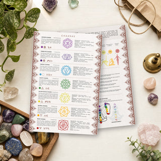 Chakra QuickStudy Guide front and back on a shop counter