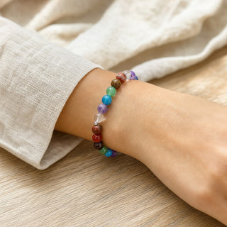 Chakra Stones Round Bracelet - 8mm (Enhanced) from Stonebridge Imports