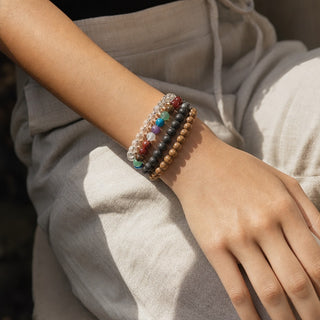 Chakra Stones Round Bracelet - 8mm (Enhanced) from Stonebridge Imports