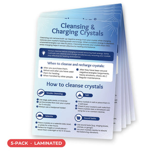 Cleansing and Charging Crystals QuickStudy Guide laminated 5-pack, double-sided 160 x 240 mm