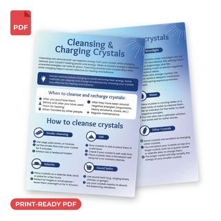 Cleansing and Charging Crystals QuickStudy Guide print-ready PDF, front and back
