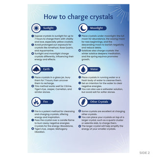 How to charge crystals side: sunlight, moonlight, earth, water, fire and other crystals, with icons and tips