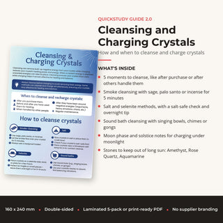 What's inside the Cleansing and Charging Crystals QuickStudy Guide: How and when to cleanse and charge crystals