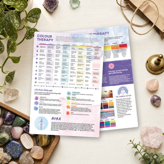 Color Therapy QuickStudy Guide front and back on a shop counter