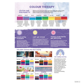 Colour therapy guide back: colour and personality traits, visualisation, seasonal palettes and chakra system