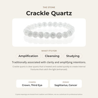 Crackle Quartz Round Bracelet - 8mm from Stonebridge Imports